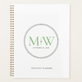 Eleganter Green Monogram Wedding Planner Planer