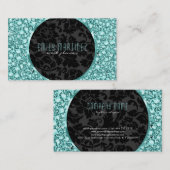Eleganter Green Tint Diamonds Pattern Glitzer Visitenkarte (Vorne/Hinten)