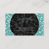 Eleganter Green Tint Diamonds Pattern Glitzer Visitenkarte (Rückseite)
