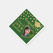 Eleganter Green und Gold 2025 Abschluss Serviette (Ecke)