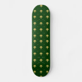 Eleganter Green und Gold Damask Skateboard (Vorderseite)
