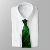 Eleganter Green und Gold Diamonds St Patrick's Day Krawatte (Gebunden)