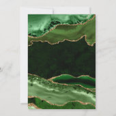 Eleganter Green und Gold Glitzer Agate 21. Geburts Einladung (Rückseite)