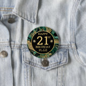 Eleganter Green und Gold Glitzer Agate Birthday Button (Beispiel)