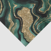 Eleganter Green und Gold Glitzer Agate Birthday Seidenpapier (Detail)