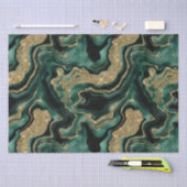 Eleganter Green und Gold Glitzer Agate Birthday Seidenpapier (Handwerk)