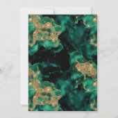 Eleganter Green und Gold Glitzer Tinte 60. Geburts Einladung (Rückseite)