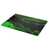 Eleganter Green und Gold Imitate Glitzer Agate Schneidebrett (Ecke)