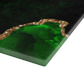 Eleganter Green und Gold Imitate Glitzer Agate Schneidebrett (Ecke)
