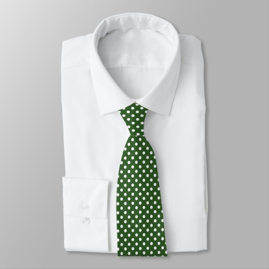 Eleganter Green und White Polka Dot Krawatte (Gebunden)
