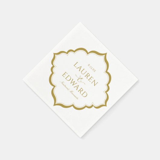 Eleganter Grenz-Hochzeitcocktail Napkins (Gold) Serviette (Ecke)