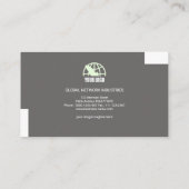 Eleganter Greyscale Pfeilspitzen-Logistik-Direktor Visitenkarte (Rückseite)