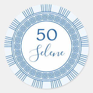 Eleganter griechischer oder römischer Geburtstag m Runder Aufkleber