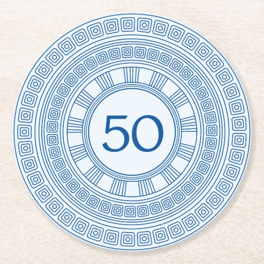 Eleganter griechischer oder römischer Geburtstag m Runder Pappuntersetzer (Vorderseite)