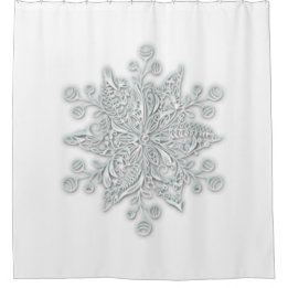 Eleganter großer Winterduschvorhang mit Snowflake Duschvorhang