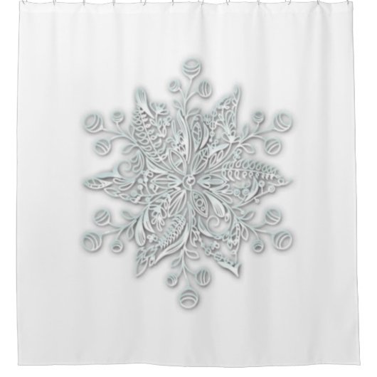 Eleganter großer Winterduschvorhang mit Snowflake Duschvorhang (Vorderseite)