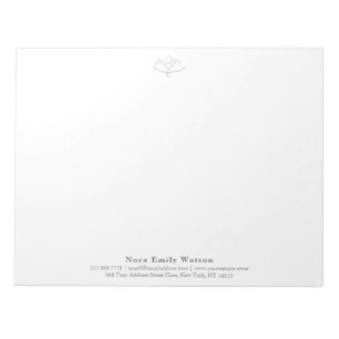 Eleganter großer Yoga-Lehrer Graue Lotusblume Notizblock