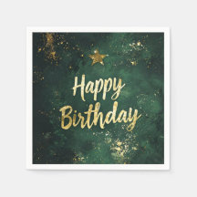 Eleganter Grün & Imitats Gold Geburtstag