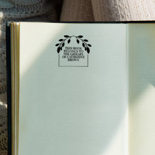 Eleganter Grünbogen Dieses Buch gehört Gummistempel