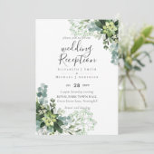 Eleganter Grüne Hochzeitsrezeption Abend nur in Einladung (Stehend Vorderseite)