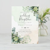 Eleganter Grüne Hochzeitsrezeption Abend nur in Einladung (Stehend Vorderseite)