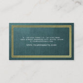 Eleganter Grüne Linen & Gold Foil Border Consultan Visitenkarte (Rückseite)