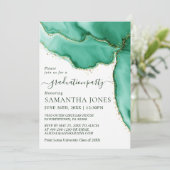 Eleganter grüner Abschluss Einladung (Stehend Vorderseite)