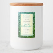 Eleganter grüner Aquamariner Glitzer Lebensmitteletikett (Vorderseite)