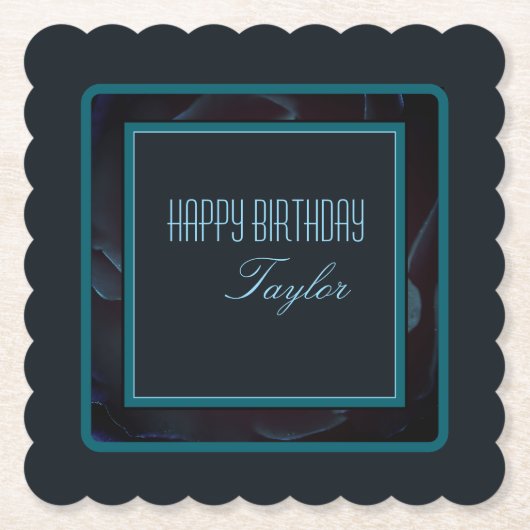 Eleganter Grüner Blumendesign Akzent Untersetzer (Vorderseite)