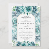 Eleganter Grüner Blumengarten Islamische Hochzeit Einladung (Vorderseite)