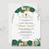 Eleganter Grüner Blumenstrauß Viktorianischer Brau Einladung (Vorderseite)