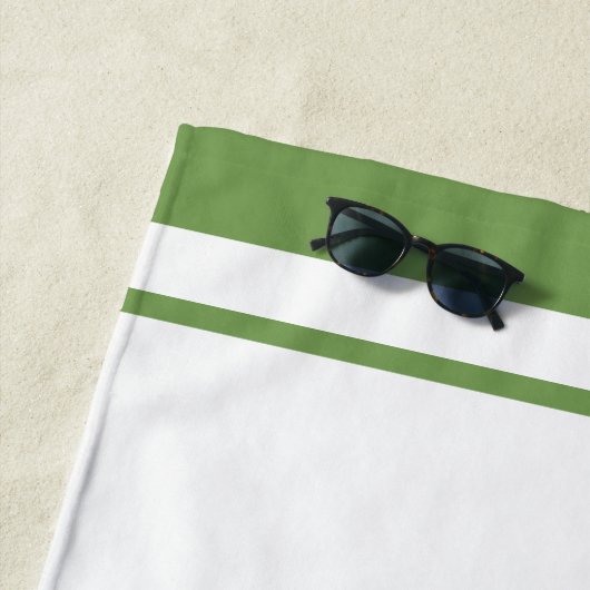 Eleganter Grüner Border Script Monogram Letter Strandtuch (Beispiel)