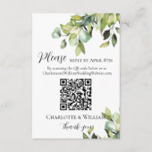 Eleganter grüner Botanicals Antwort auf QR-Code Begleitkarte (Vorderseite)