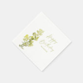 Eleganter Grüner Botanischer Aquarell 30. Geburtst Serviette (Ecke)