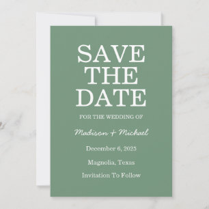 Eleganter grüner botanischer Kranz Hochzeit Save The Date