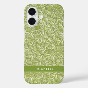 Eleganter grüner botanischer Name nach Maß iPhone 16 Hülle
