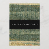 Eleganter grüner Brush mit Gold und Schwarz Einlad Begleitkarte (Rückseite)