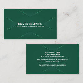 Eleganter grüner Chauffeur Visitenkarte