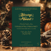 Eleganter grüner Erntedank mit Goldkornucopia Einladung