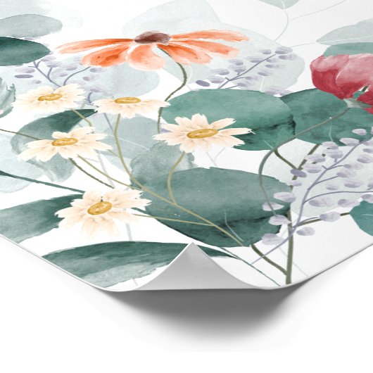 Eleganter Grüner Eukalyptus-Empfang Poster (Ecke)