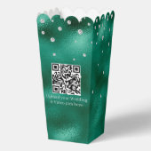 Eleganter Grüner Foil & Diamond Wedding Popcorn Geschenkschachtel (Rückseite)