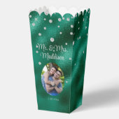 Eleganter Grüner Foil & Diamond Wedding Popcorn Geschenkschachtel (Vorderseite)