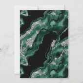 Eleganter grüner Foil & Silver Glitzer Agate Sweet Einladung (Rückseite)