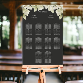 Eleganter grüner Foliage Hochzeitsplan Poster