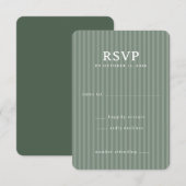 Eleganter grüner gestreifter RSVP Karte (Vorne/Hinten)