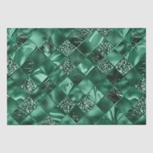 Eleganter grüner Glitter-Diamant-Gitter-Muster Seidenpapier