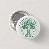 Eleganter grüner Glitzer Baum des Lebenswachstums  Button (Vorne & Hinten)