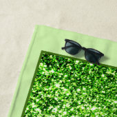 Eleganter grüner Glitzer Mit Monogramm Strandtuch (Beispiel)