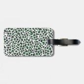 Eleganter grüner Glitzer Schwarzer Leopard-Tierdru Gepäckanhänger (Rückseite horizontal)