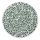 Eleganter grüner Glitzer Schwarzer Leopard-Tierdru Keramikknauf (Vorderseite)